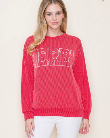 Red Merry Sweatshirt