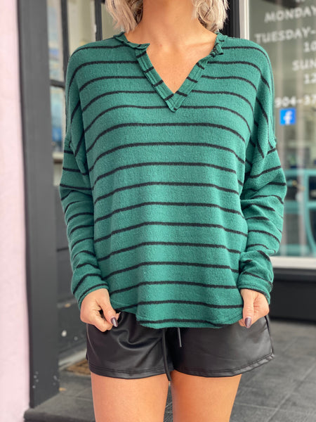 Hunter Green Knit Top