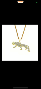 Rhinestone Jaguar Charm (necklace not included)