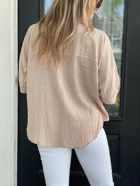 Taupe Button Up Top