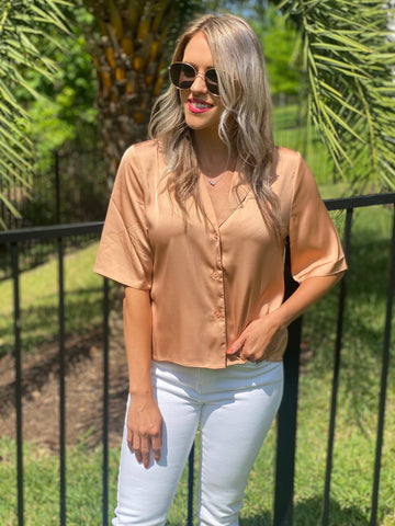 Satin Light Sienna Top