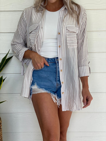 Mocha Striped Top