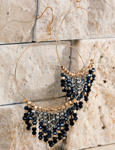 Black Chandelier Tassel Earrings