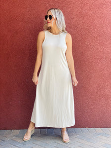 Taupe Buttery Midi Dress