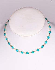 Turquoise and Gold Kadee Necklace