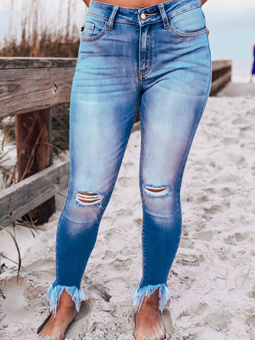 Jessica Frayed Hem Denim