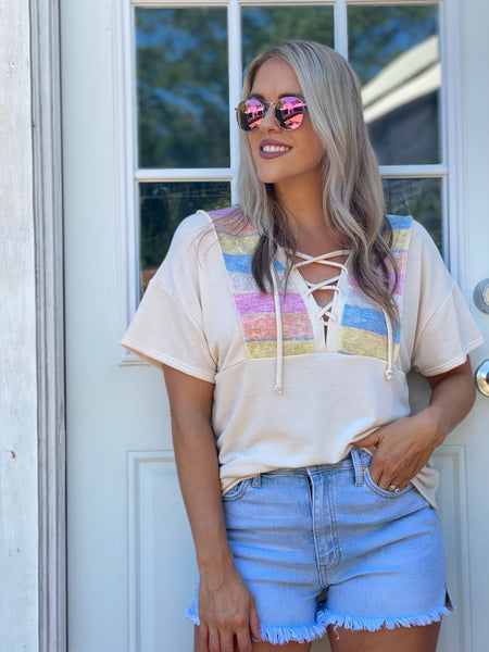 Frenchy Color Block Shirt