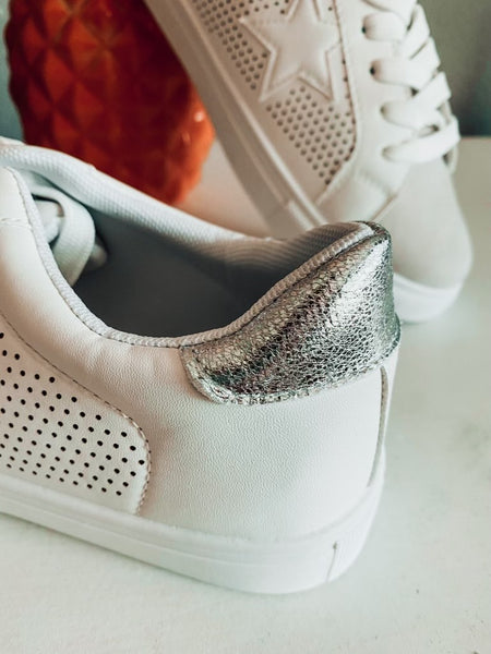 Silver Star White Sneakers