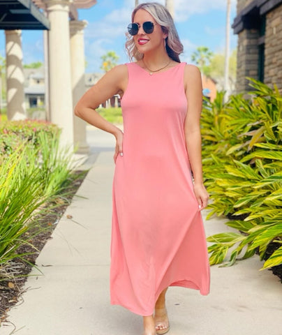 Watermelon Buttery Midi Dress