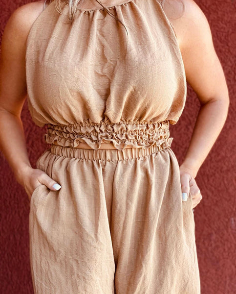 Sweet Summer Time Taupe Two Piece Set