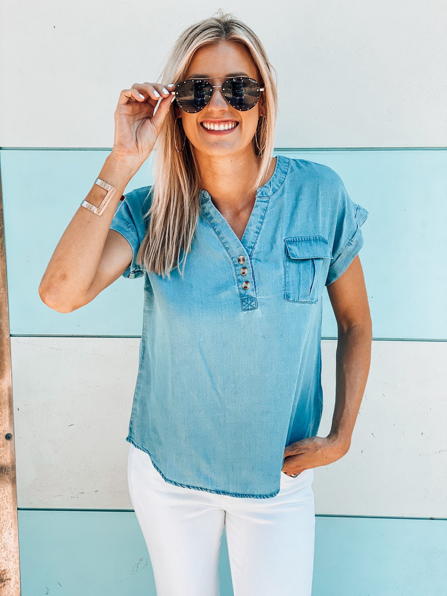 Sunday’s Best Chambray Top